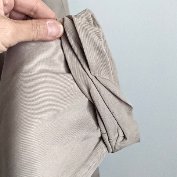 TAHARI Khaki Safari Ruched Cropped Jogger Tencel 6 and 8 Spring pants Capri - Picture 11 of 16